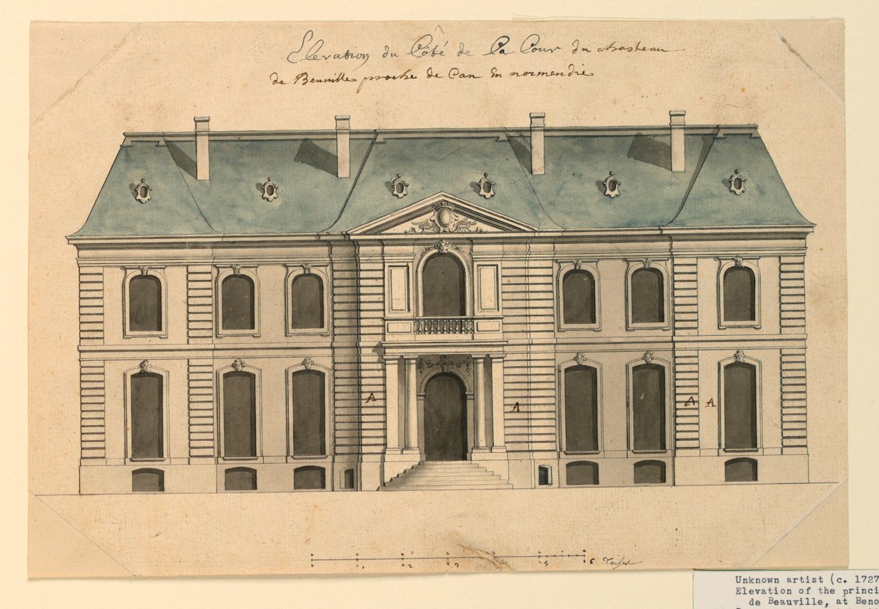 The Front Elevation of a Villa in Benoille by Unknown artist
