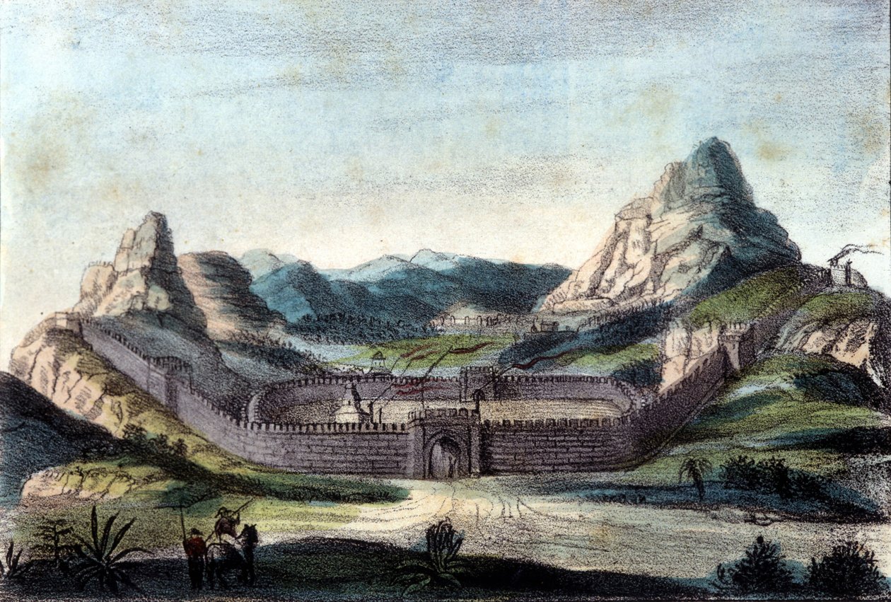 The Great Wall of China. 19th century engraving by Unknown artist