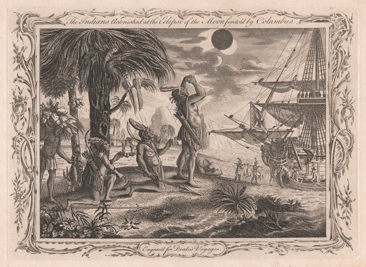 The Indians Astonished at the Eclipse of the Moon Foretold by Columbus by Unknown artist