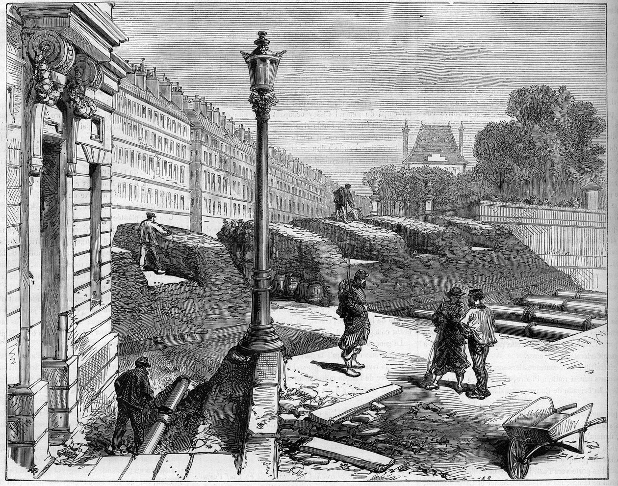 The Paris Commune in 1871. Barricade of the Federates at the Corner of Rue de Rivoli and Place de la Concorde by Unknown artist