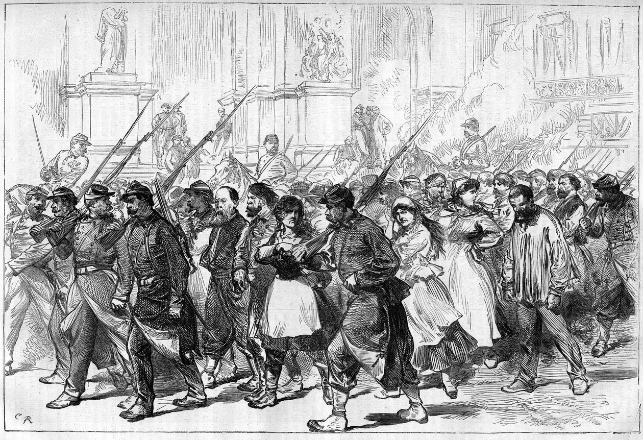 The Paris Commune in 1871. Convoy of Federes Taken Prisoner, Passing Through Place de l