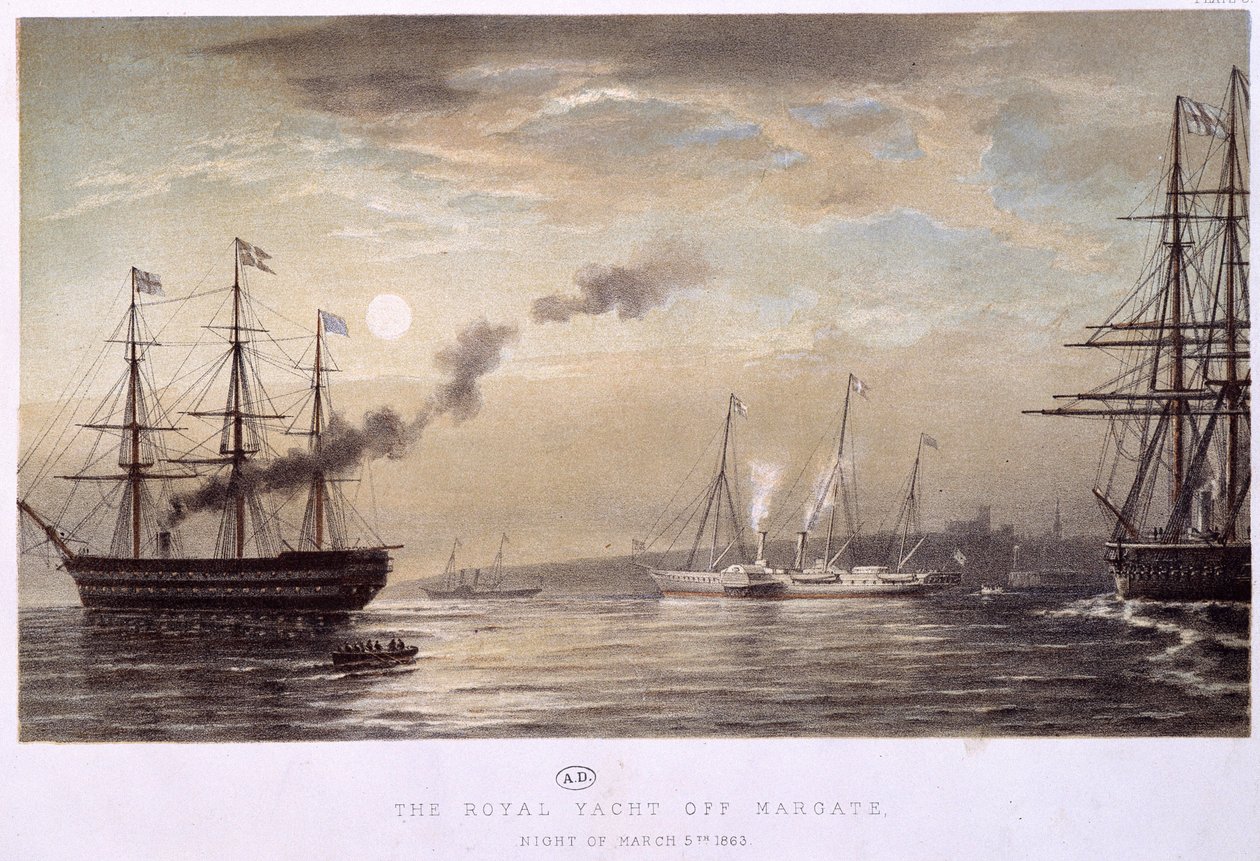 The Royal Yacht off Margate: Royal Yacht of England, one night of March 1863. by Unknown artist
