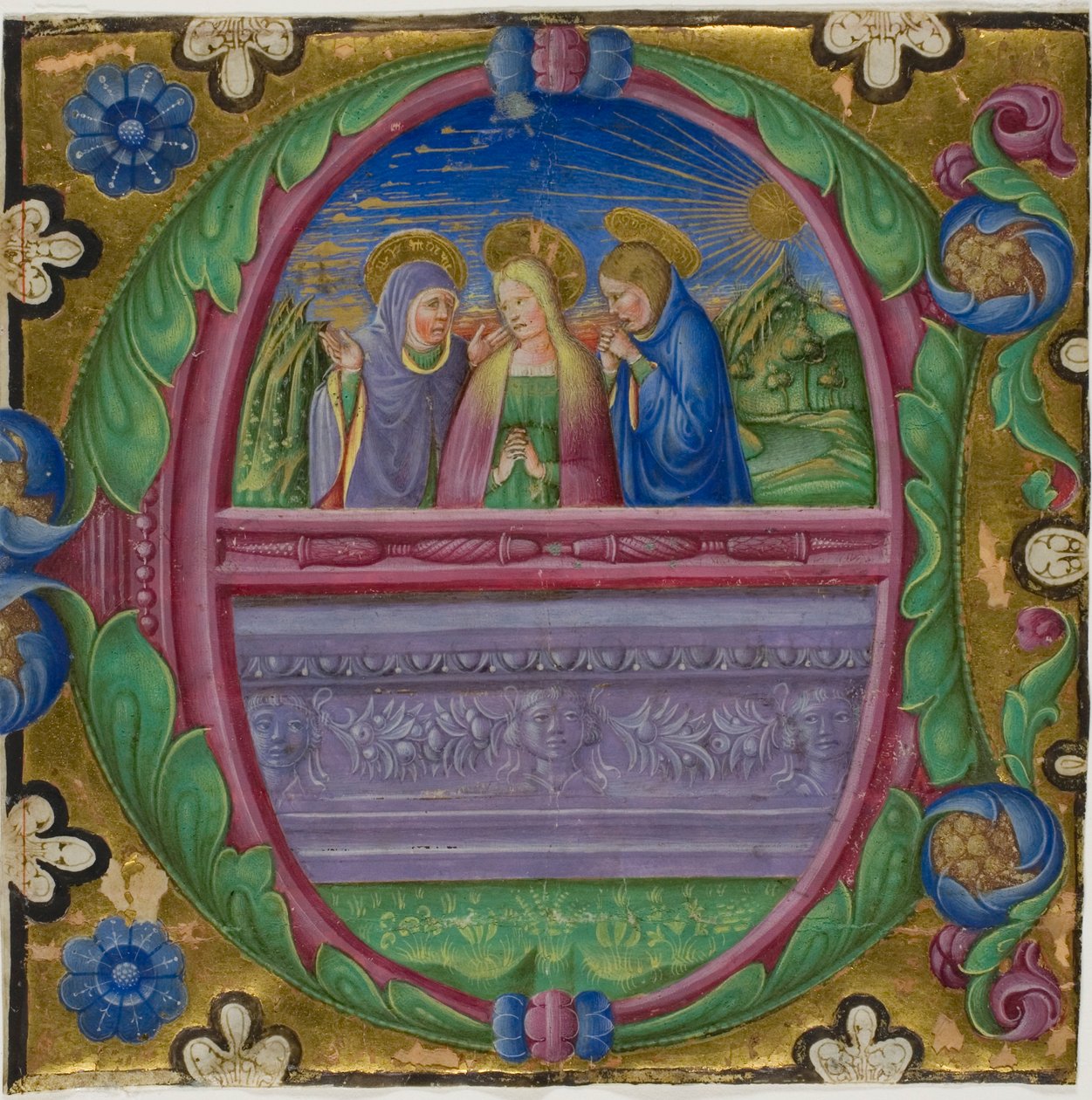 The Three Marys at the Tomb in a Historiated Initial "E" from a Choirbook by Unknown artist