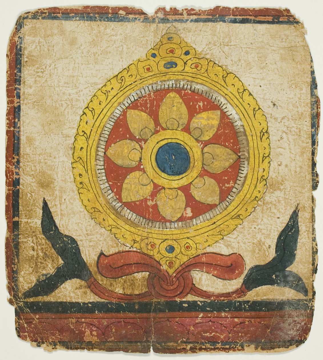 The Wheel of Law (Dharmachakra), from a Set of Initiation Cards (Tsakali) by Unknown artist