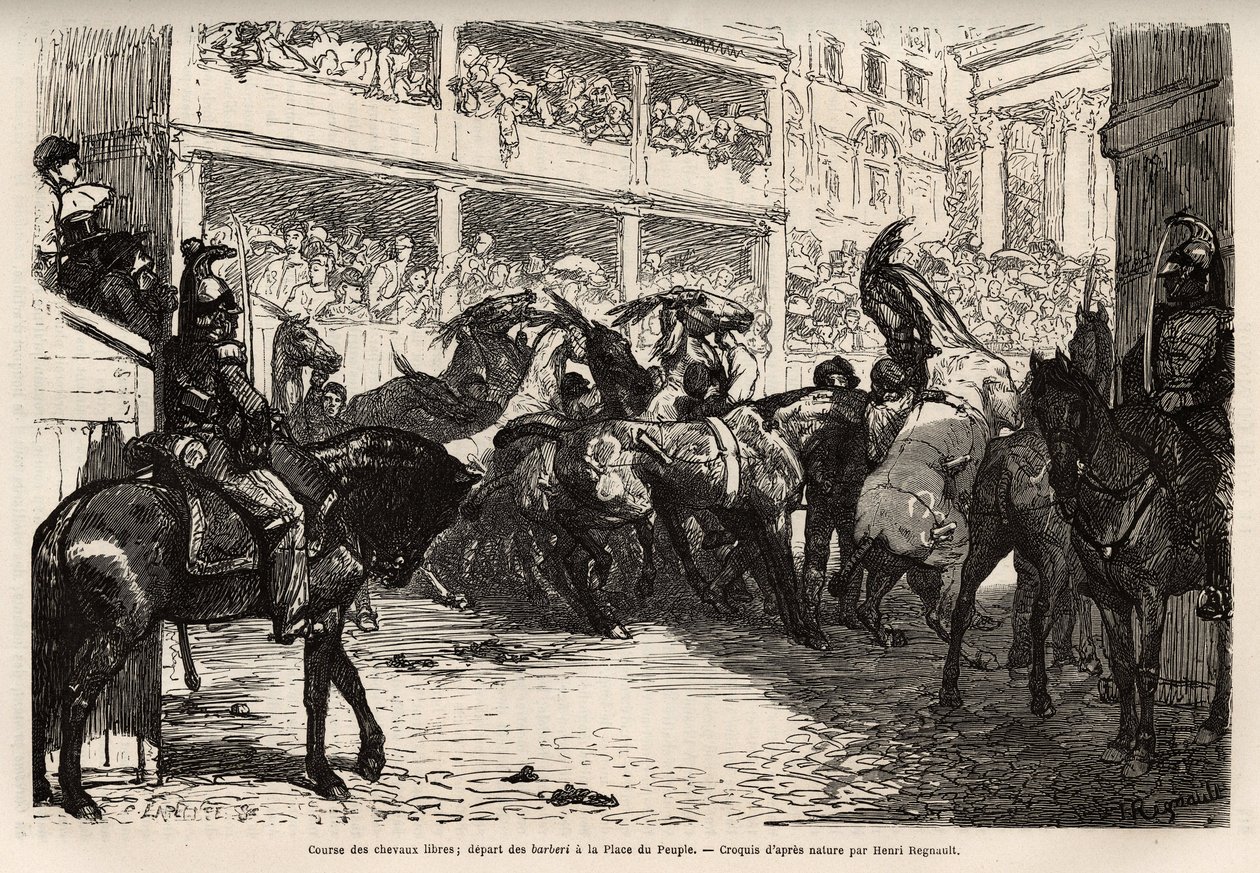 The free horse race, organized four times during the carnival, starts at the People
