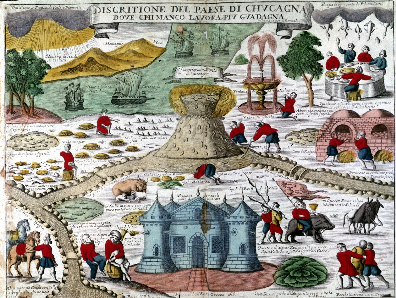 The land of cocagne: an imaginary land where one would live without ...