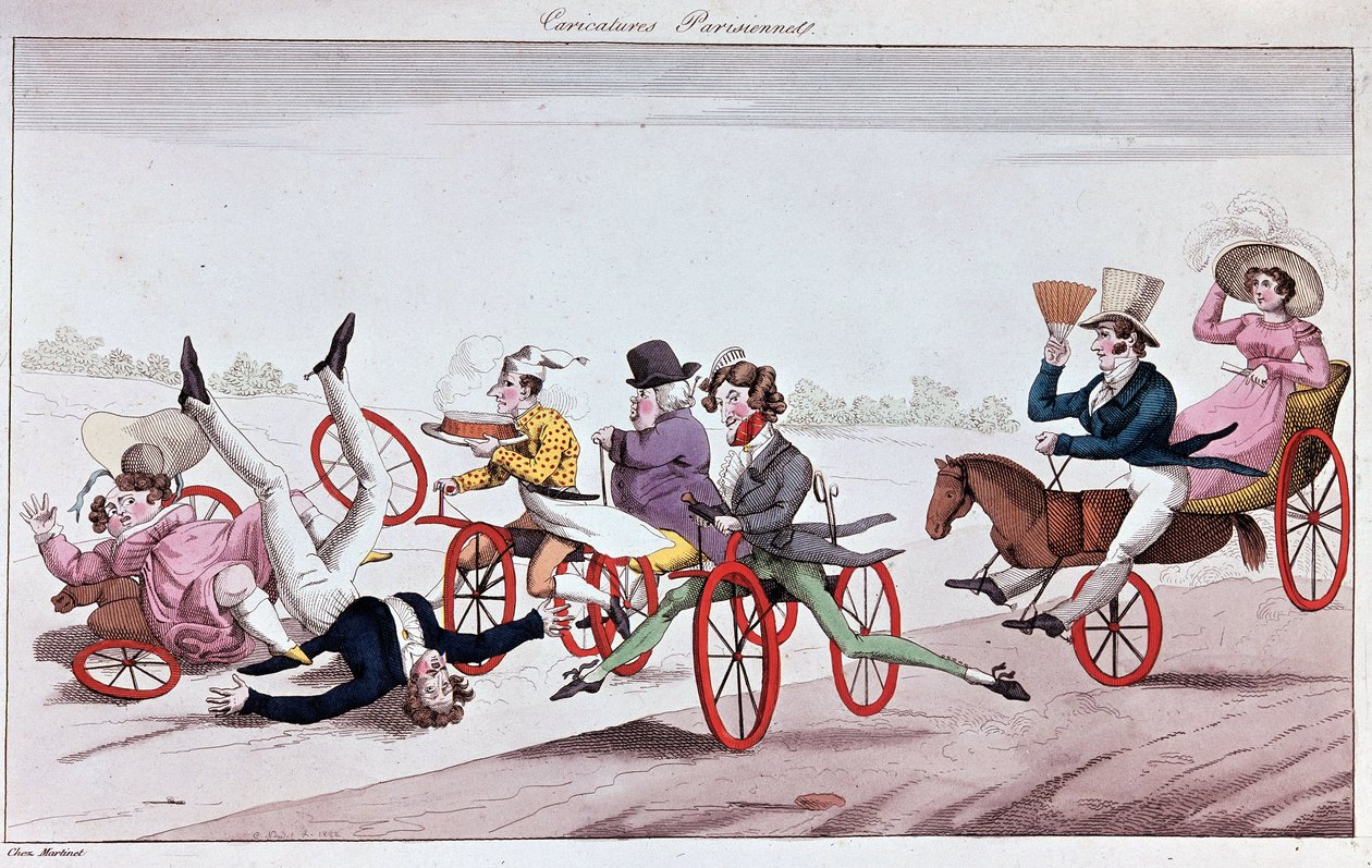 The Pleasures and Inconveniences of Velocipedes and Oriferous Horses by Unknown artist