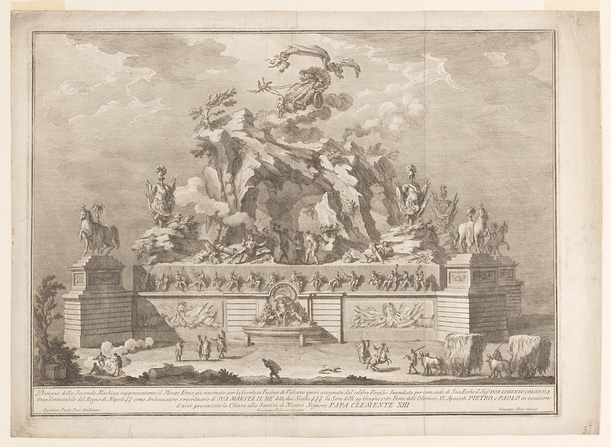 The Representation of Mount Etna with the Forge of Vulcan by Unknown artist