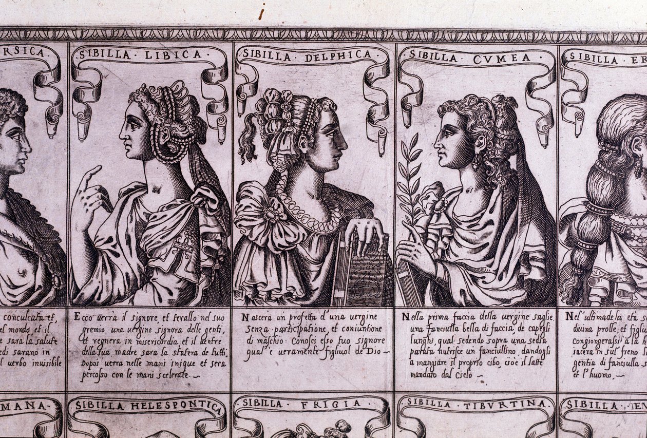 The sibyls: Libyan, Delphic, Cumaean (engraving) by Unknown artist
