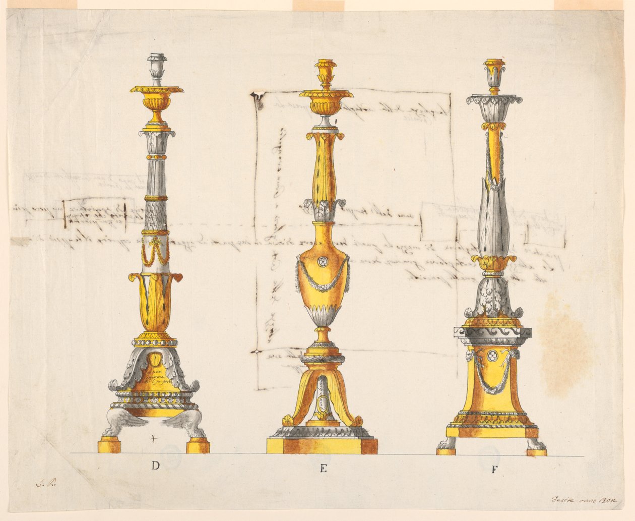 Three Designs for Candlesticks by Unknown artist