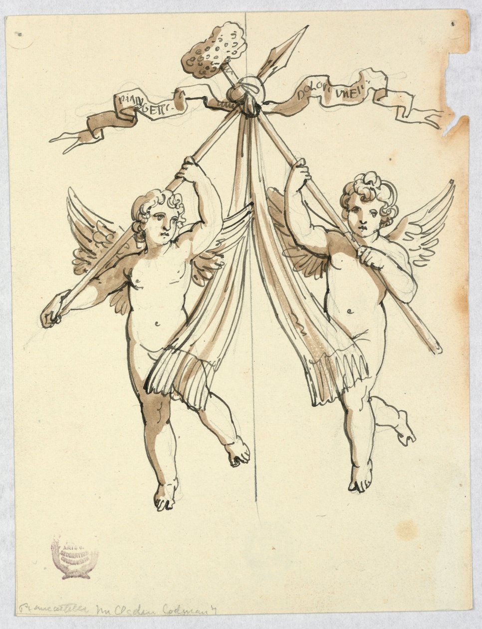 Two Angels with Lance and Holy Sponge by Unknown artist