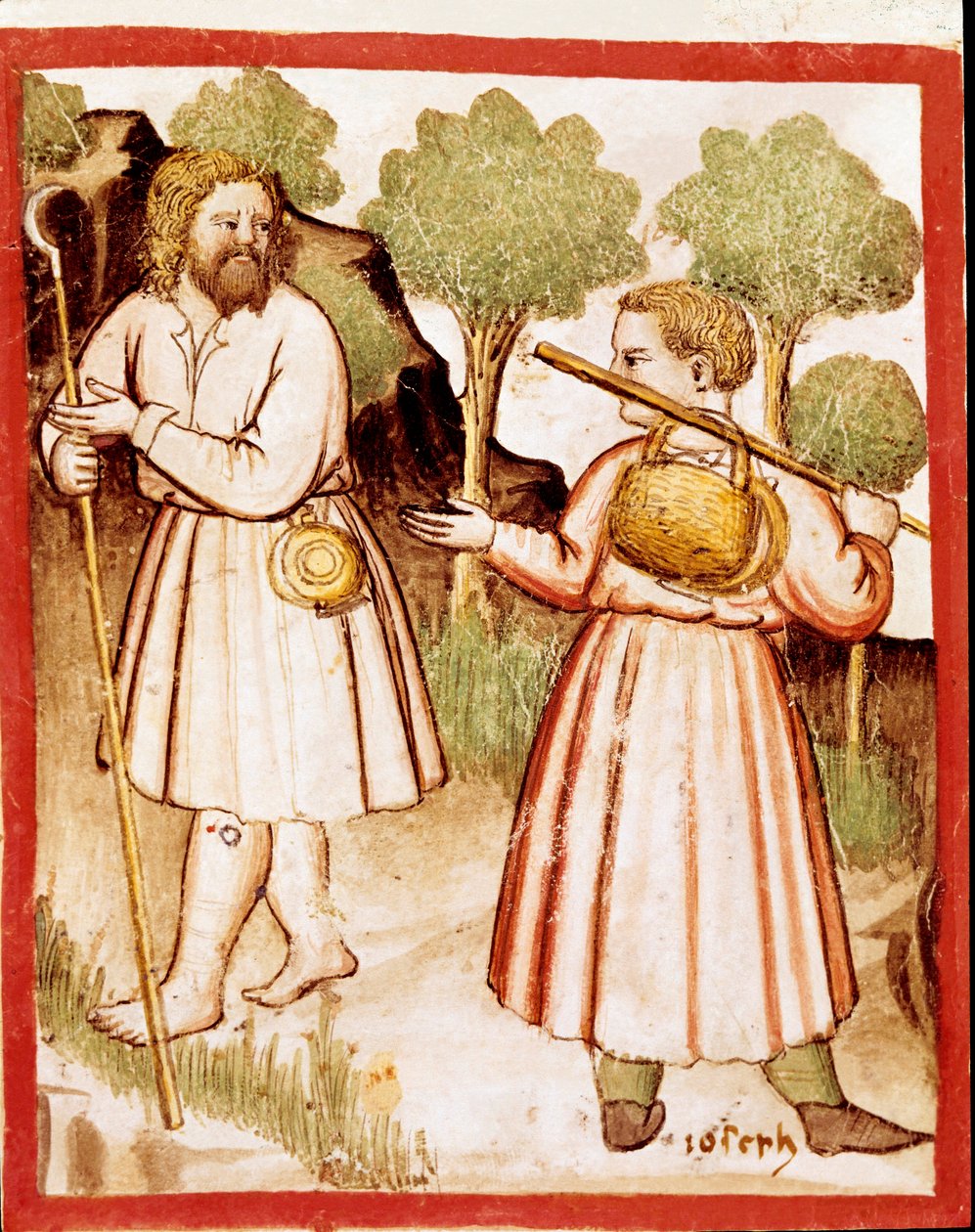 Two Miniature Shepherds by Unknown artist: Fine art print
