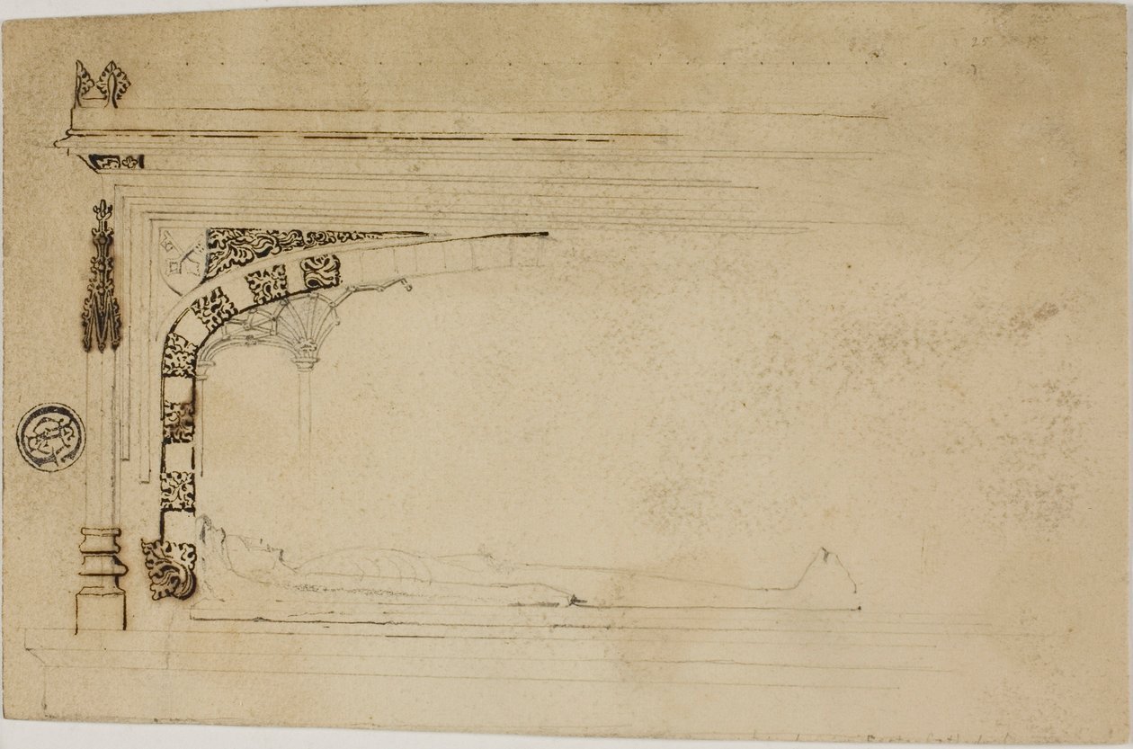 Unfinished Drawing of a Tomb by Unknown artist