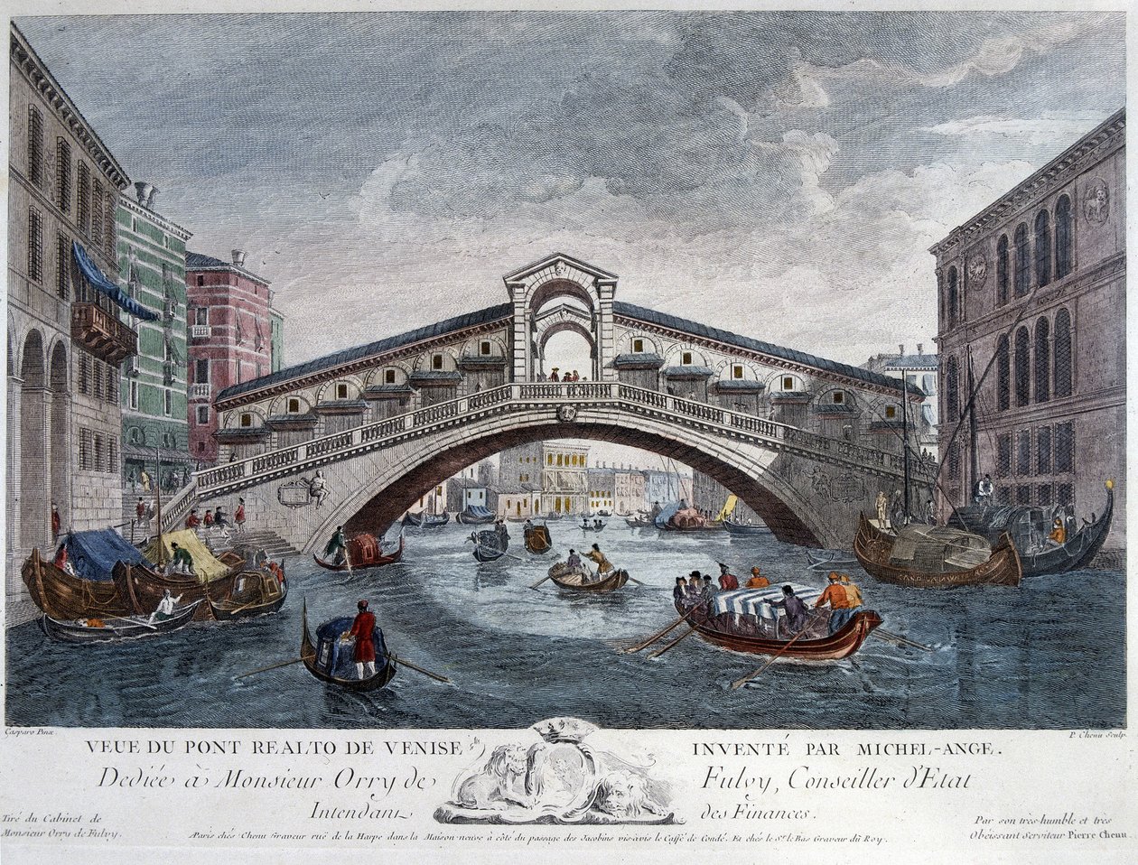 Venice, view of the Rialto Bridge - Optics by Unknown artist