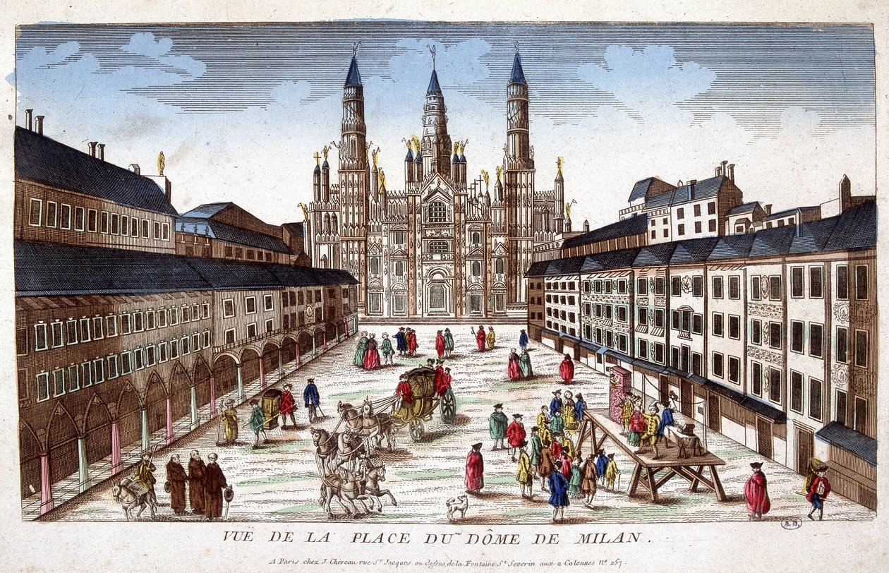 View of the Duomo Square in Milan. Early 18th Century by Unknown artist
