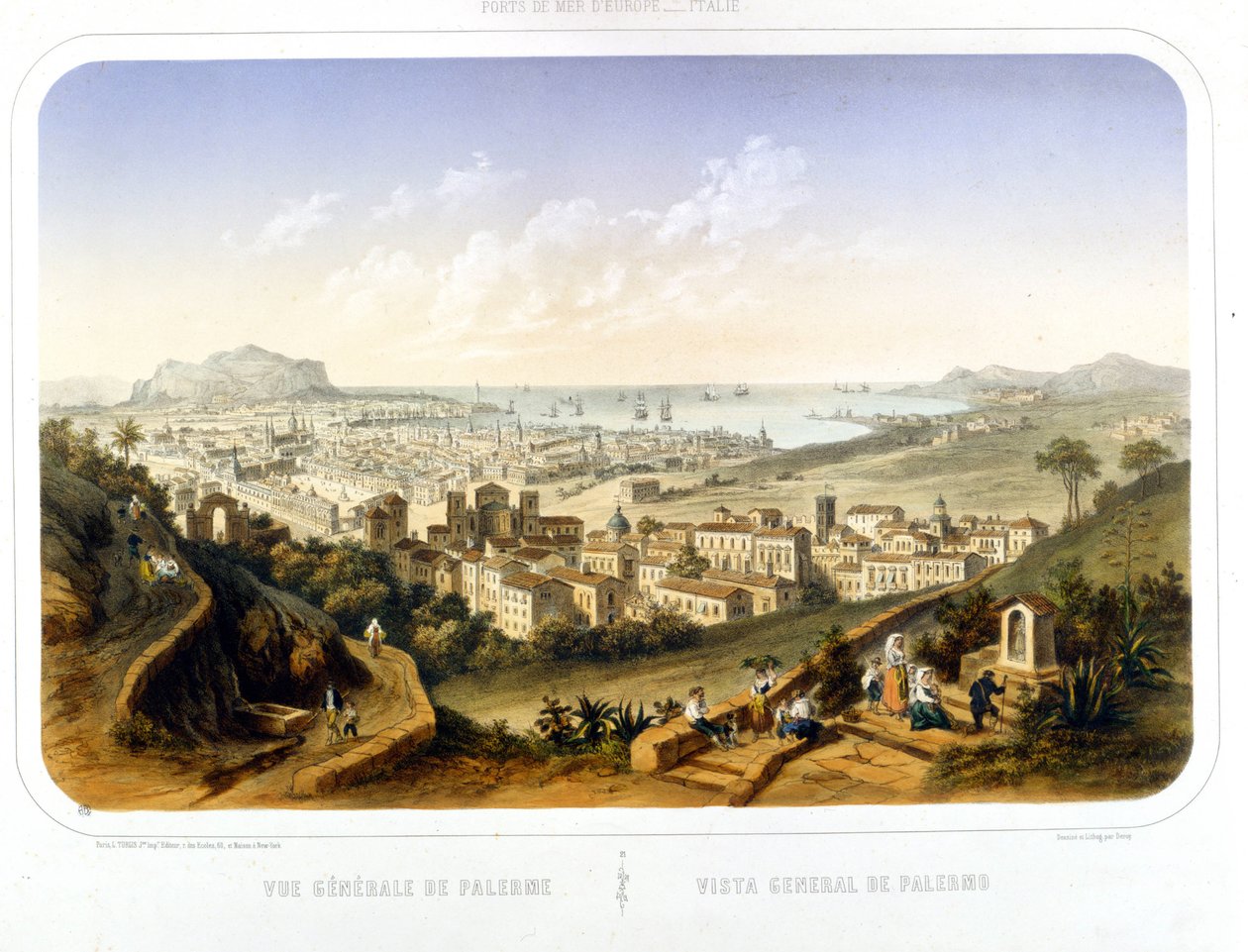 View of the city of Palermo, 1850 (engraving from 1860) by Unknown artist