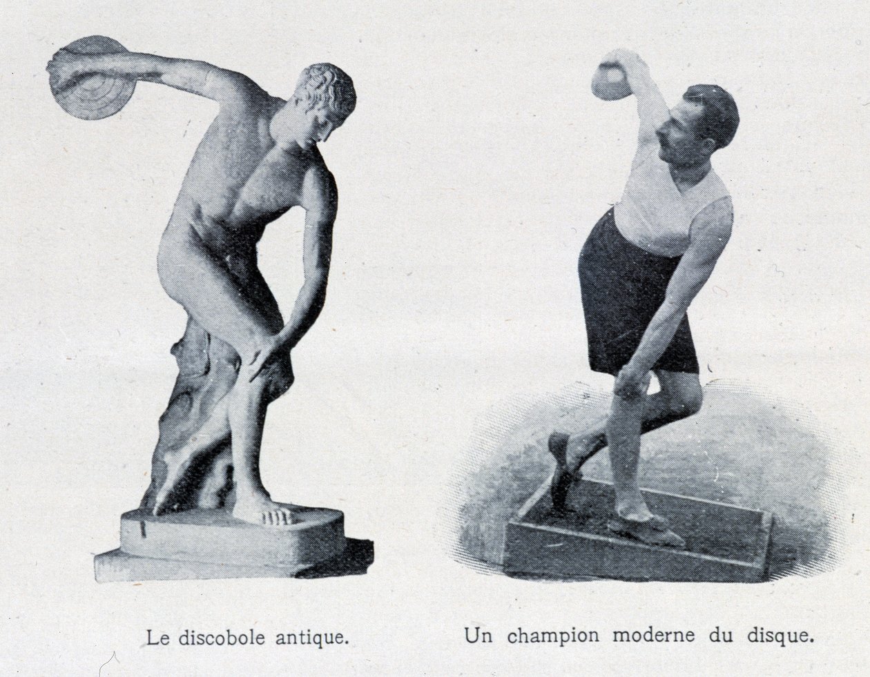 The ancient discobolus and a modern champion of the record by Unknown artist