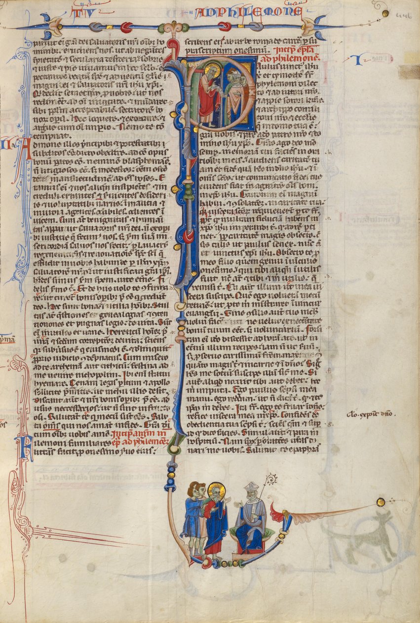 Initial P: Saint Paul Giving a Scroll to a Bishop by Unknown artist/maker