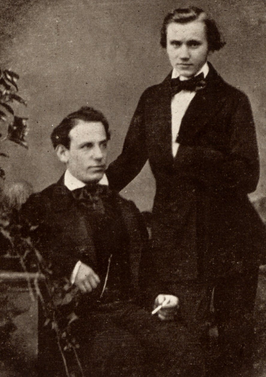Johannes Brahms and Eduard Remenyi by Unknown photographer