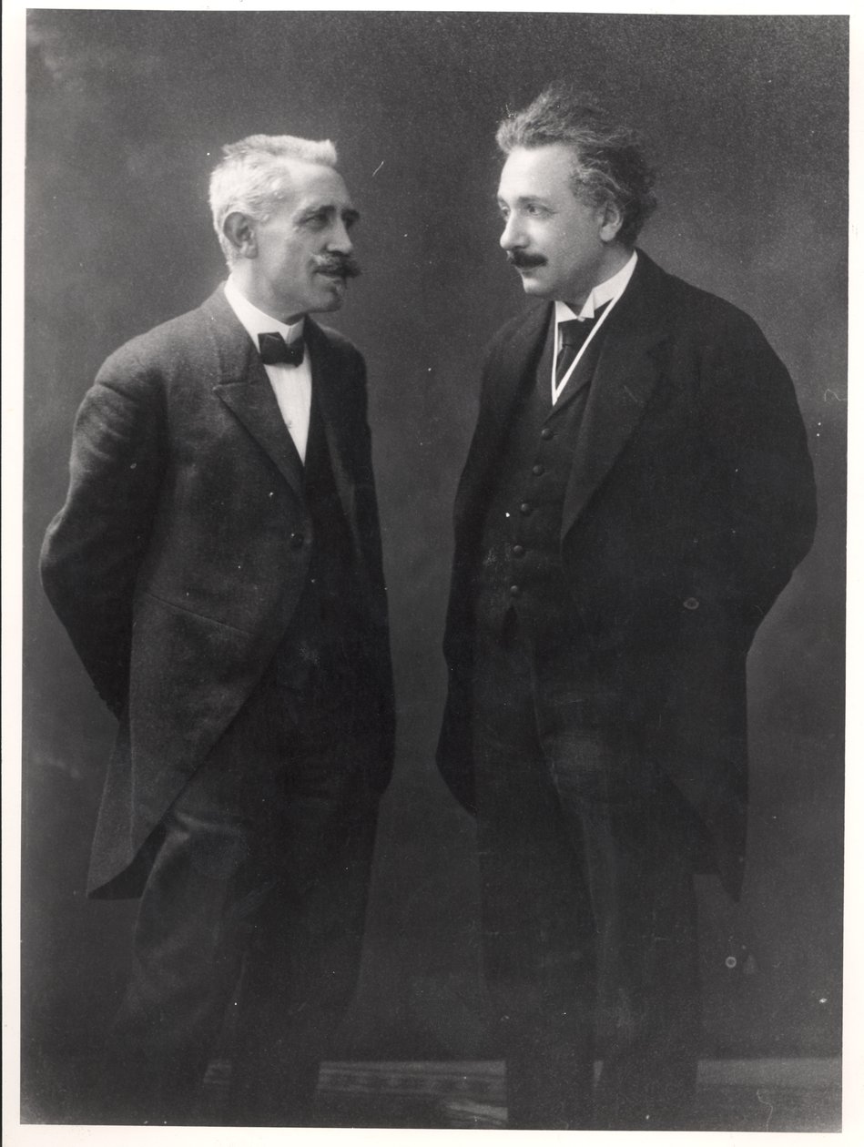 Paul Langevin and Albert Einstein by Unknown photographer