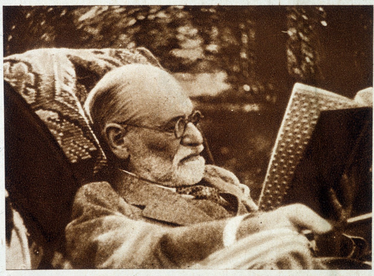 Portrait of Sigmund Freud Reading by Unknown photographer