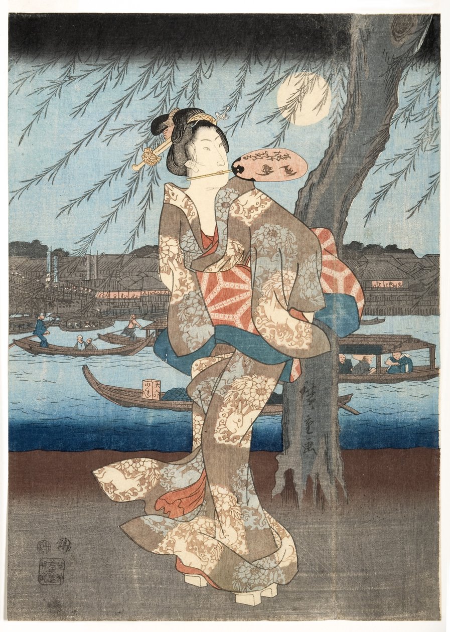 A Cool Summer Evening at Ryogoku, 1848-51 by Utagawa Hiroshige
