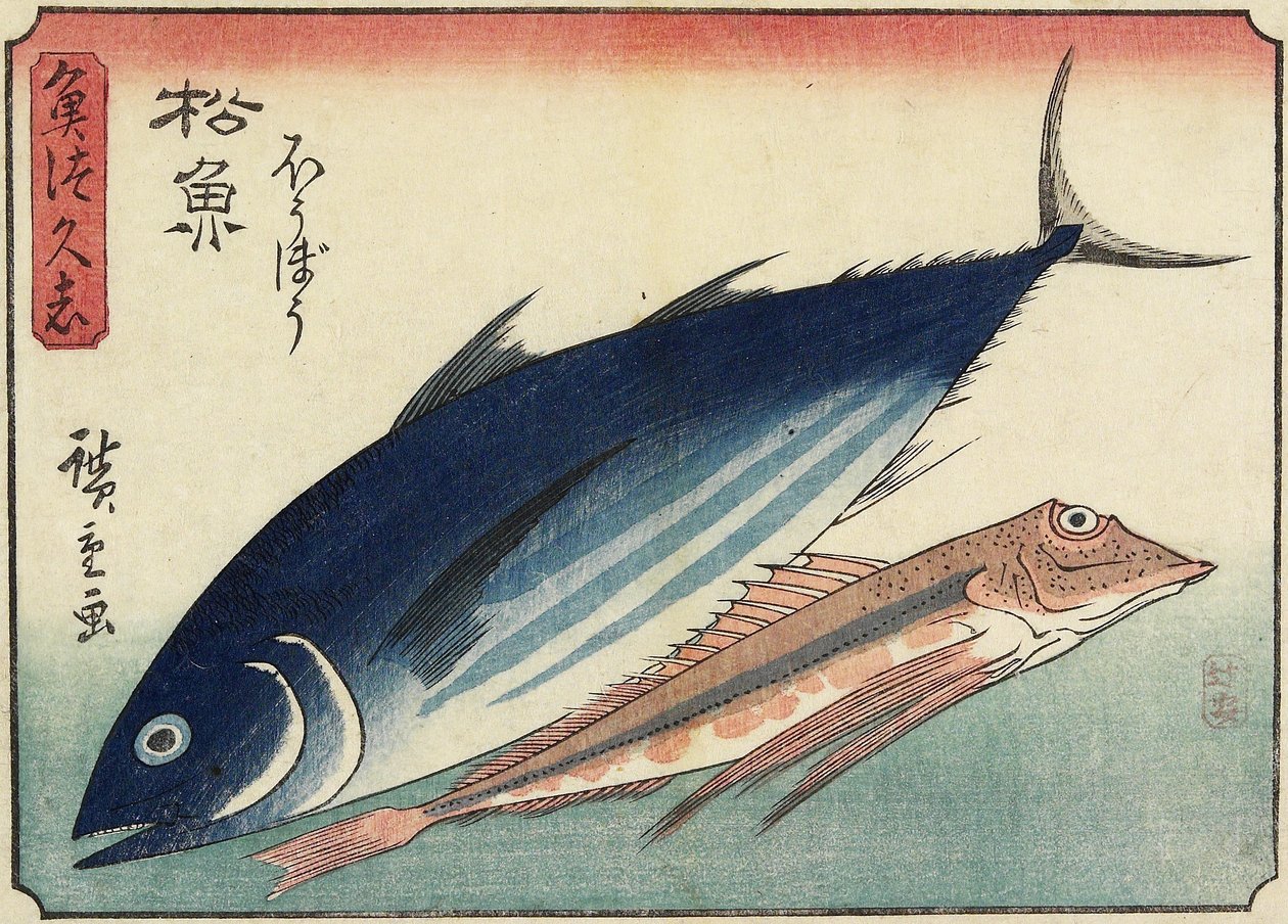 Bonito and Gurnard, 1830-1844 by Utagawa Hiroshige