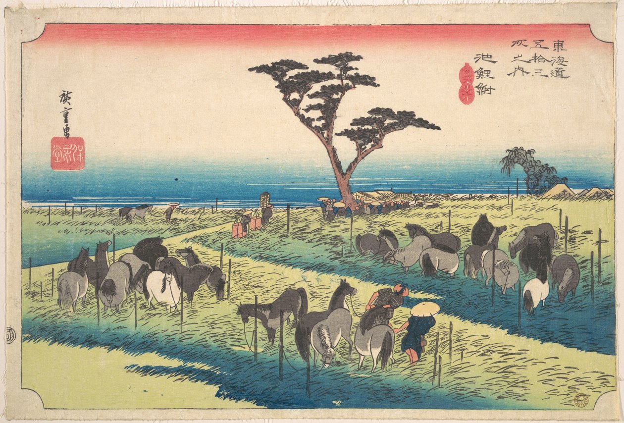 Chiryu, Autumn Horse Market by Utagawa Hiroshige
