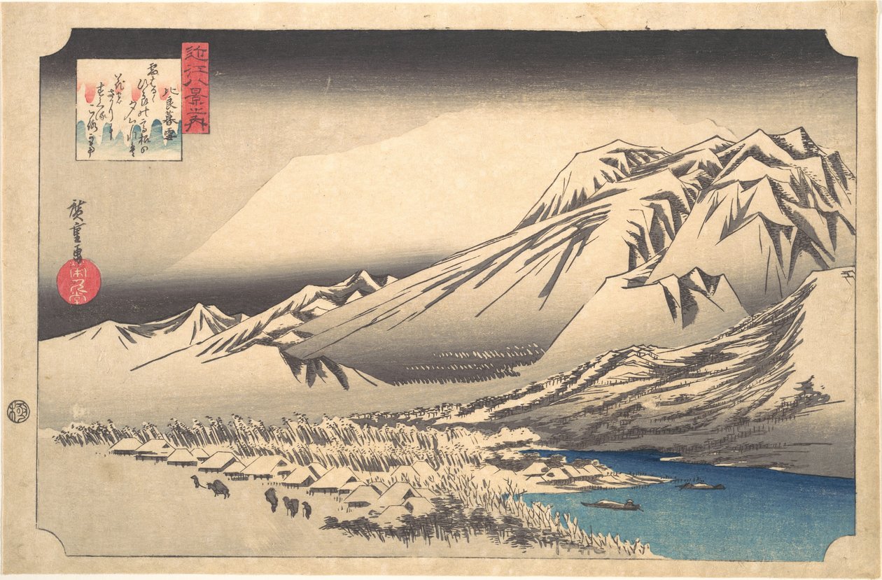 Evening Snow on Mount Hira by Utagawa Hiroshige