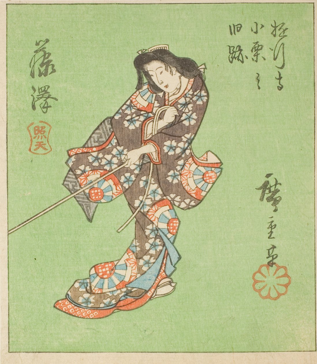 Fujisawa, Section of Sheet No. 2 from the series "Cutout Pictures of the Tokaido" by Utagawa Hiroshige