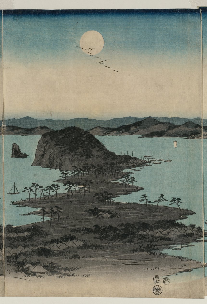 Full Moon on Kanazawa, Musashi by Utagawa Hiroshige