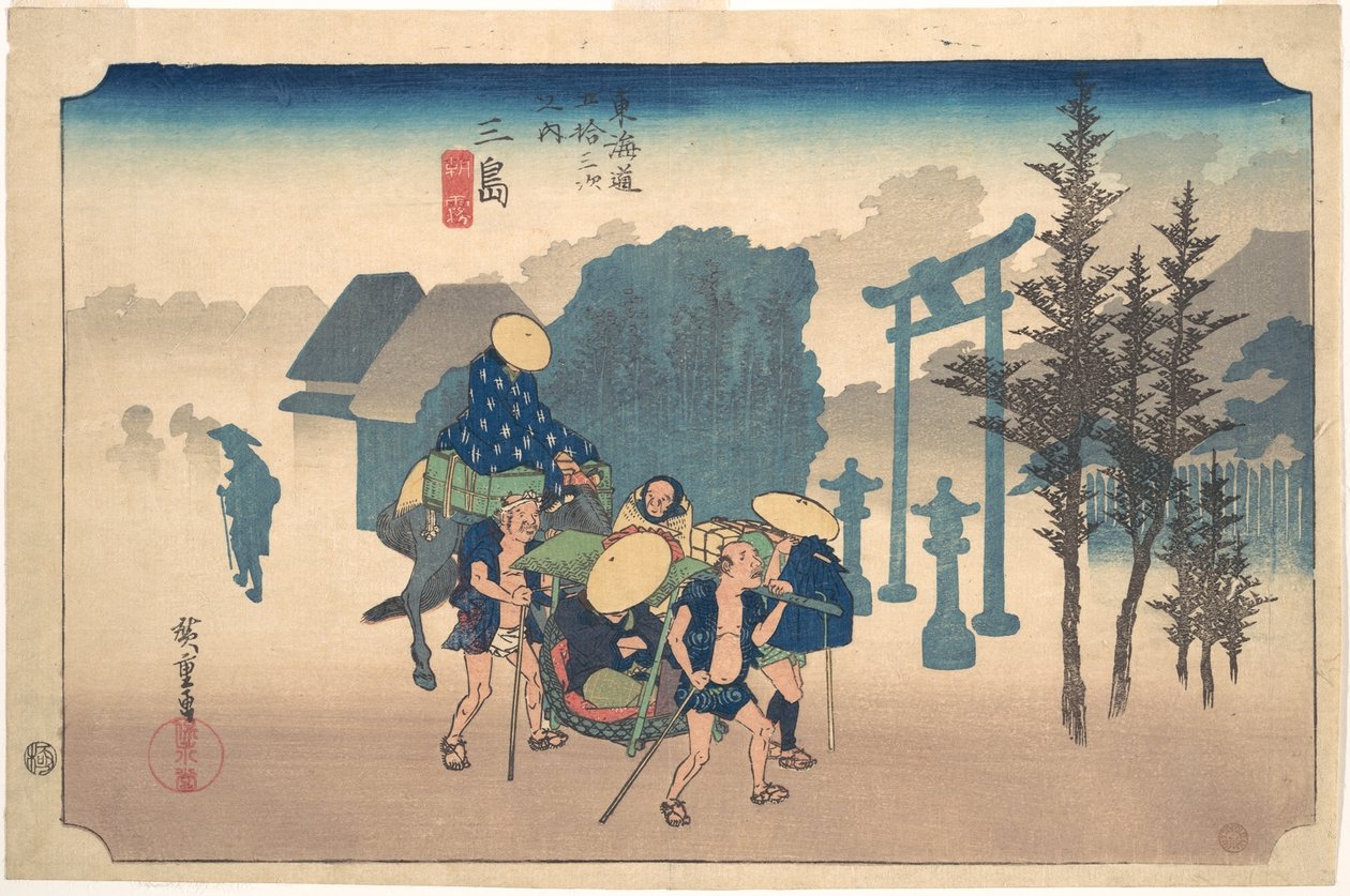 Morning Mist at Mishima by Utagawa Hiroshige