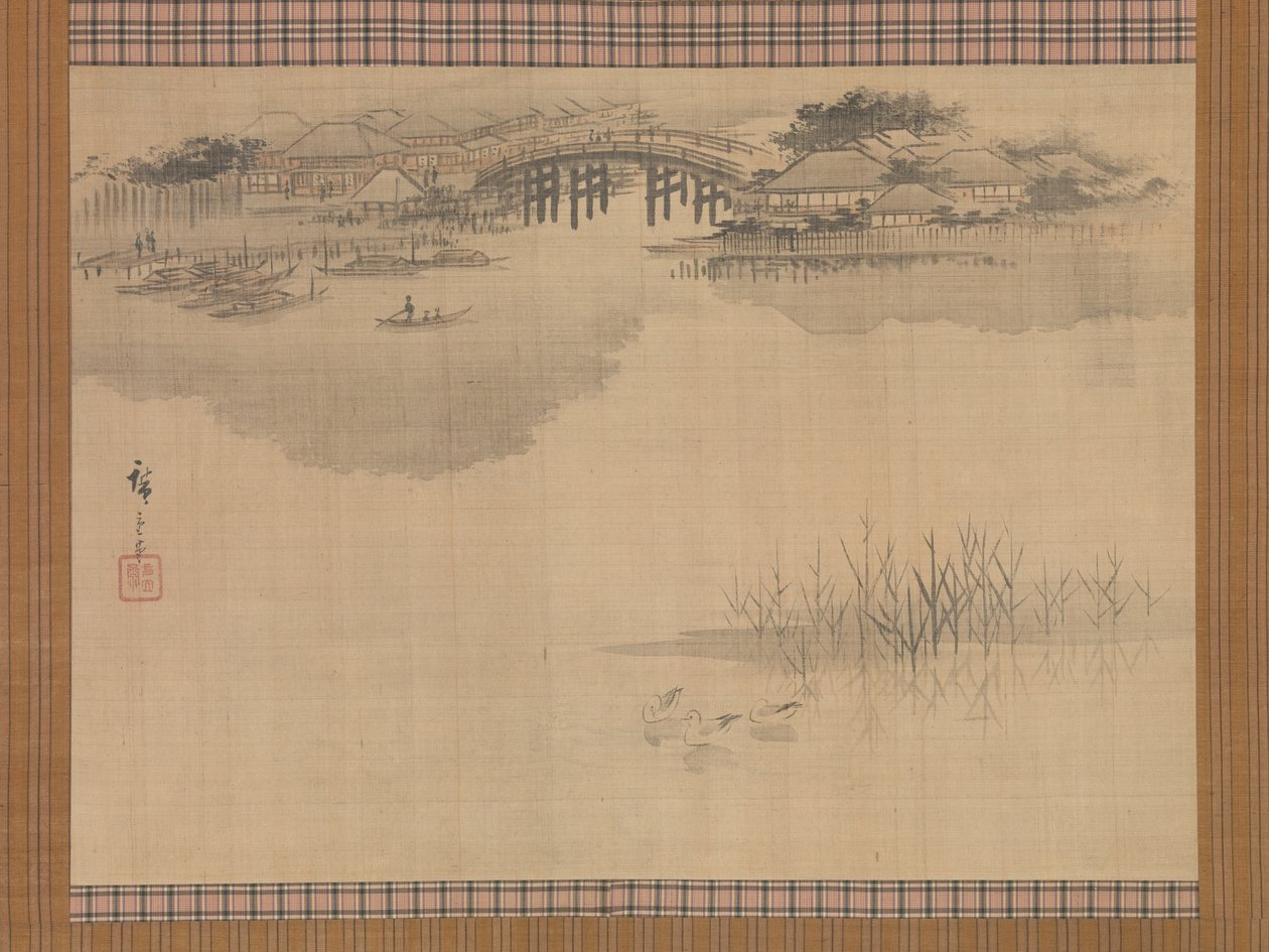 The Imado Bridge at the Foot of Mount Matsuchi by Utagawa Hiroshige