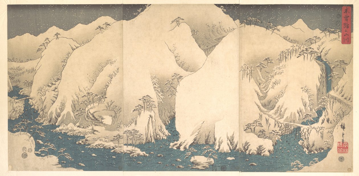 The Kiso Mountains in Snow by Utagawa Hiroshige