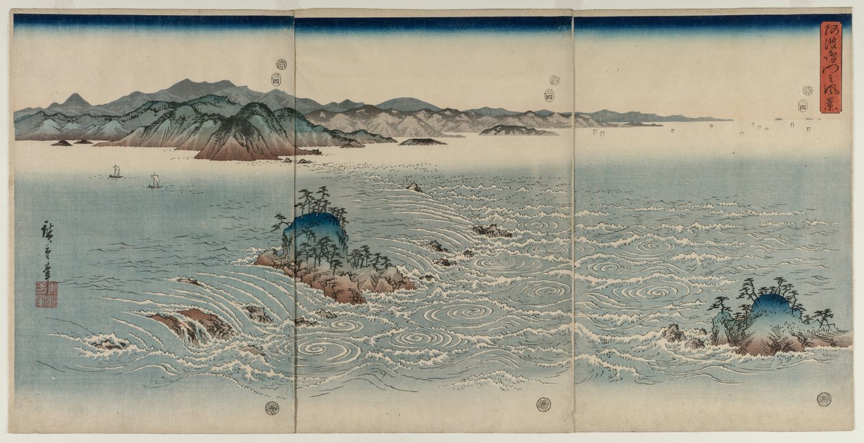The Whirlpools of Awa by Utagawa Hiroshige
