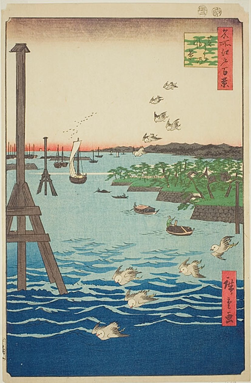 View of Shiba Coast, No.108 from the series One Hundred Famous Views of Edo by Utagawa Hiroshige