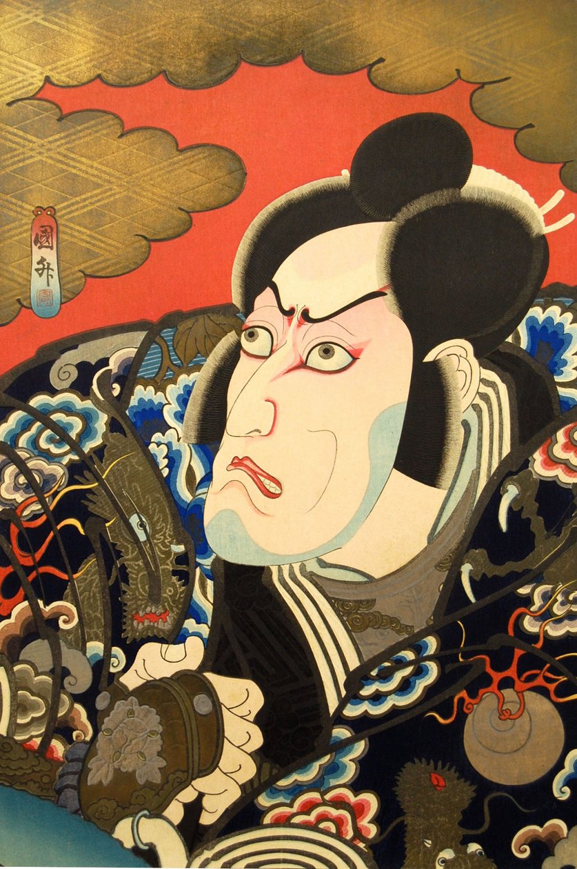 Kabuki Actor Ichikawa Ebizo V as Kumagai Jiro Naozane by Utagawa Kunimasa