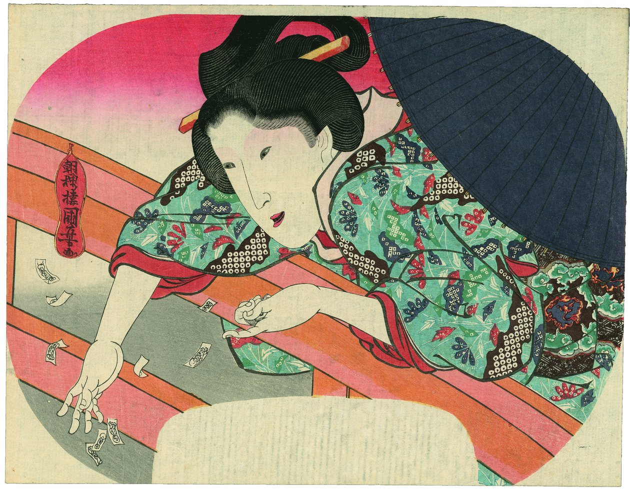 Beauty Dropping Bodhisattva Jizō Prayer Slips into the Sumida River to Calm the Spirits of the Drowned by Utagawa Kuniyoshi