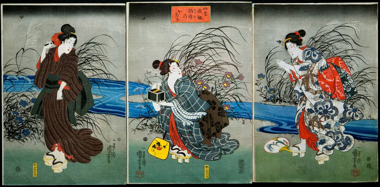 Catching Fireflies in Summer, Series: Amusements of the Four Seasons, c.1845-1846 by Utagawa Kuniyoshi
