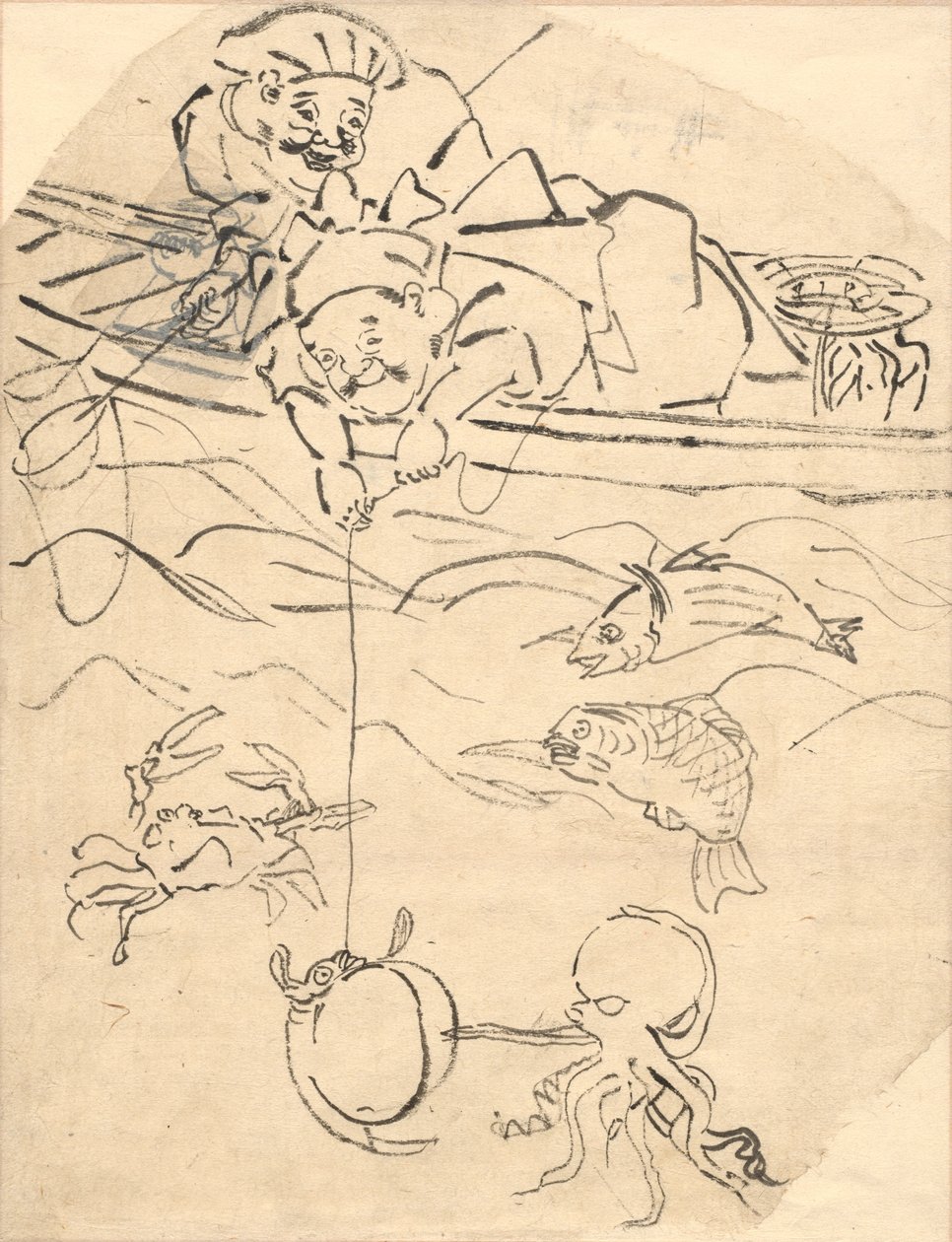 Daikoku and Ebisu, Two of the Seven Gods of Happiness by Utagawa Kuniyoshi