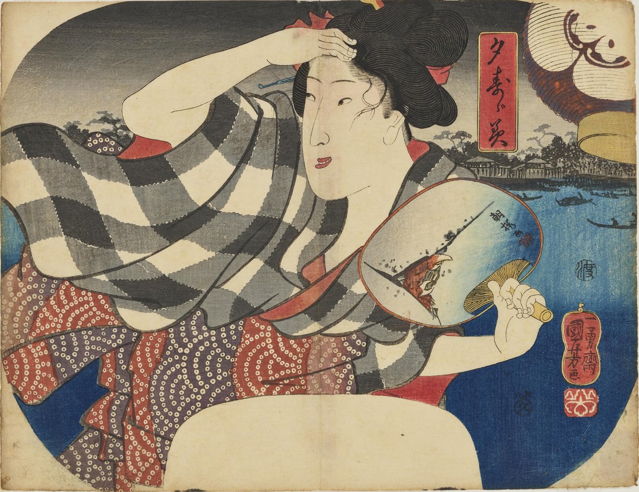 Enjoying the Evening Cool by Utagawa Kuniyoshi