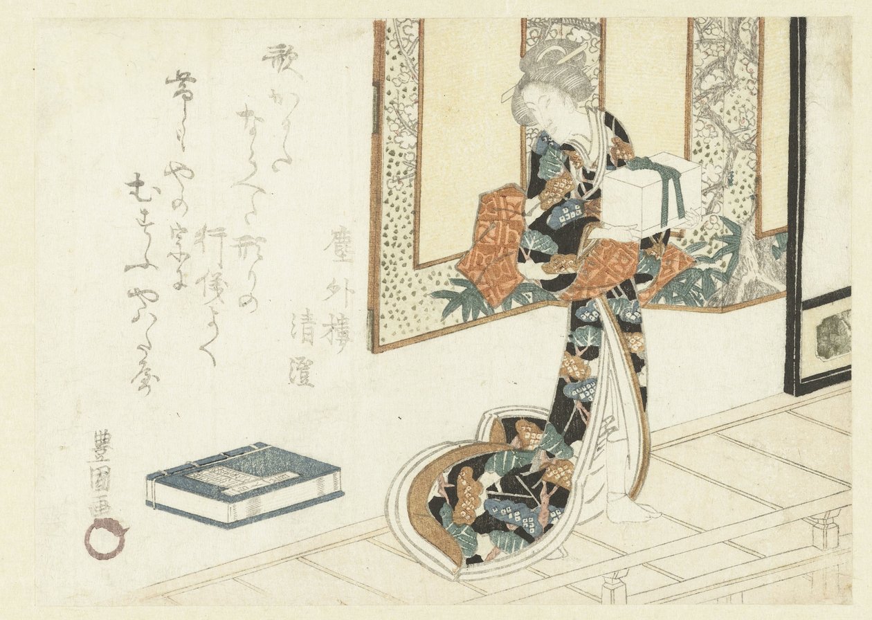 Woman Carrying a Wooden Box by Utagawa Toyokuni (I)