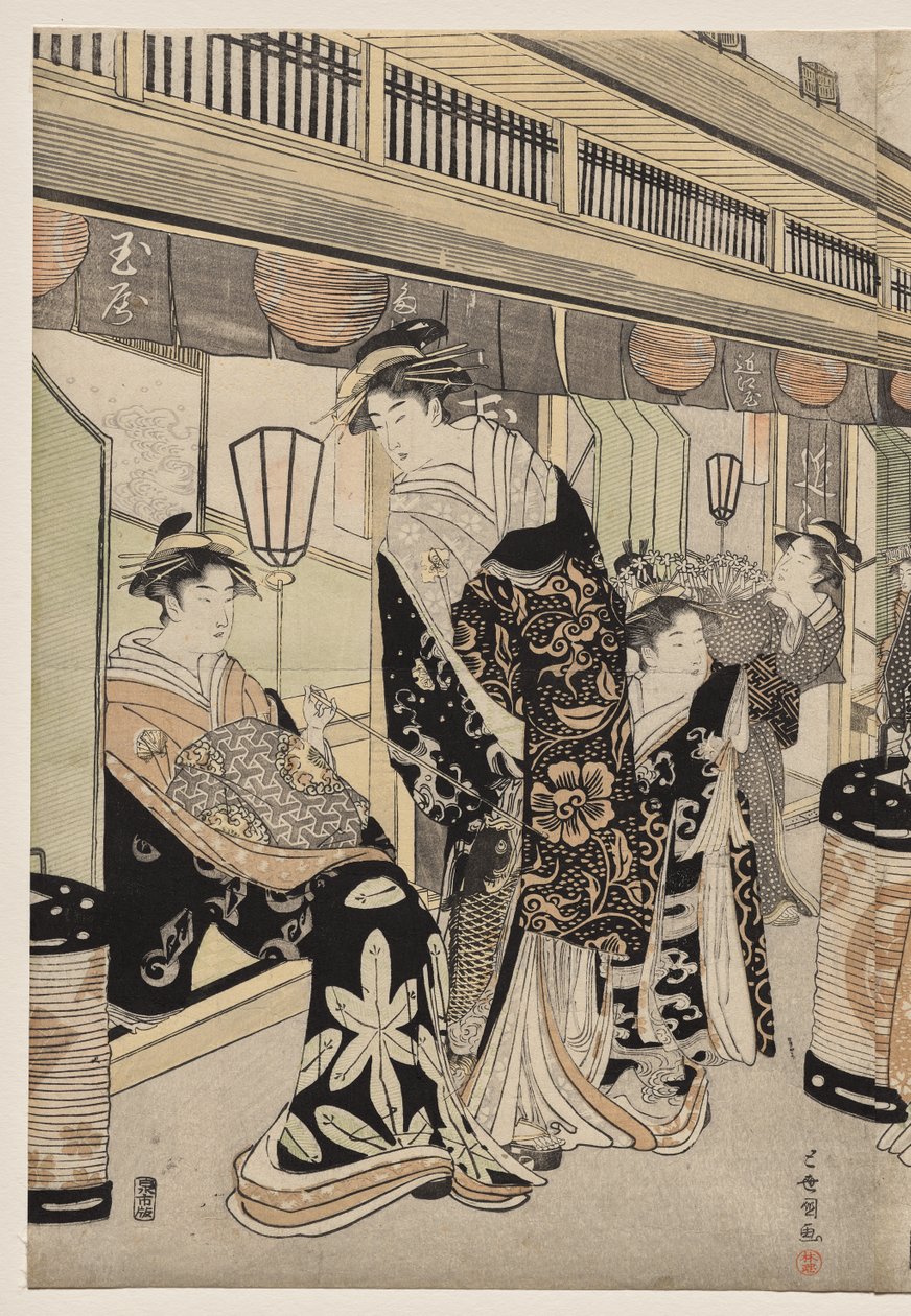 Courtesans Promenading on the Nakanocho by Utagawa Toyokuni