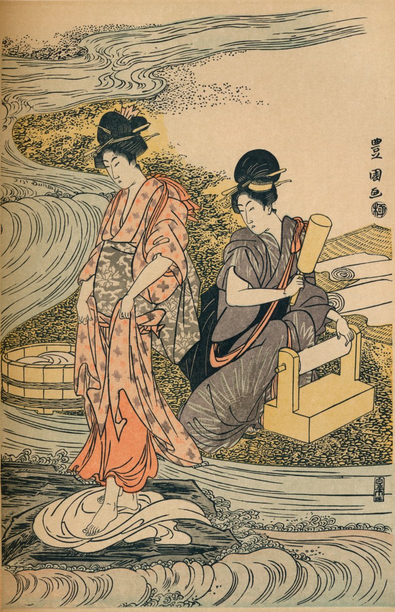 Washing Linen, c1800 by Utagawa Toyokuni