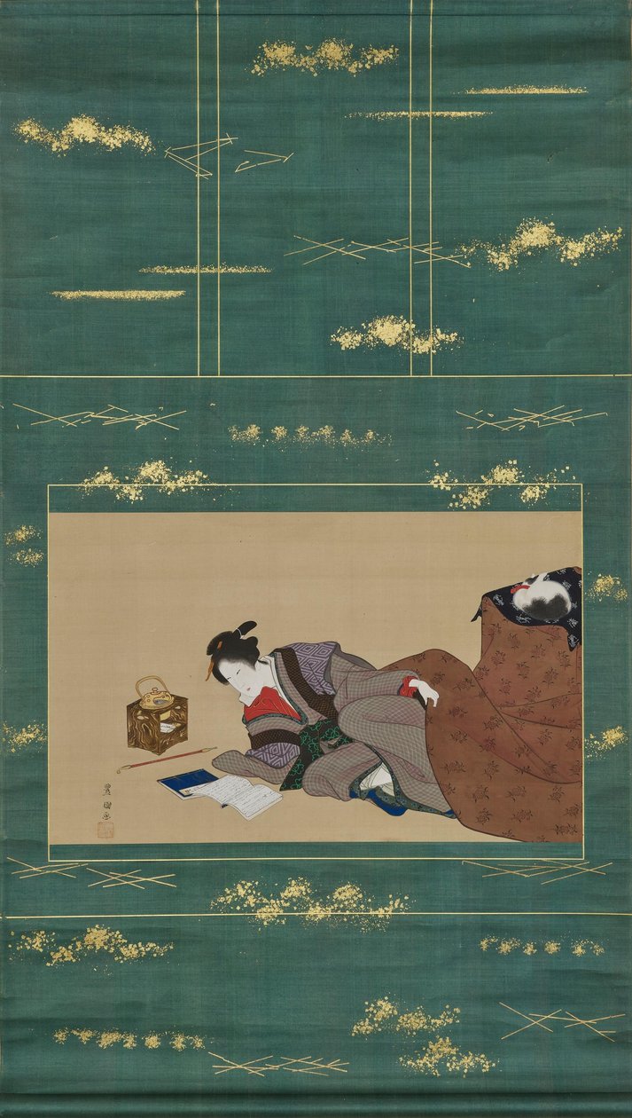 Woman Warming Herself with a "Kotatsu" by Utagawa Toyokuni