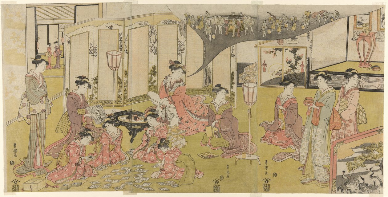 The Card Game by Utagawa Toyokuni I
