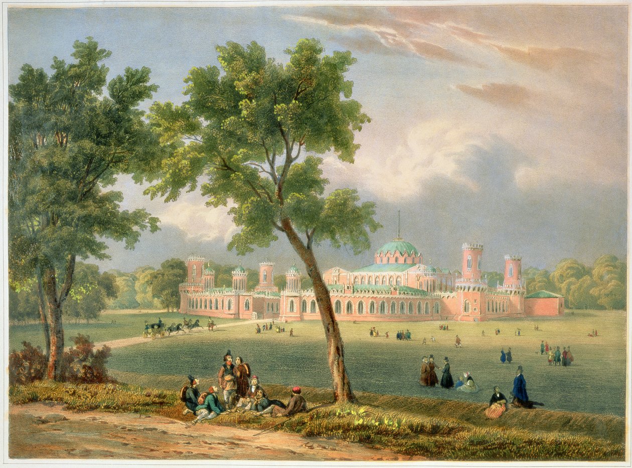 The Peter the Great Palace in Moscow, printed by Edouard Jean-Marie ...