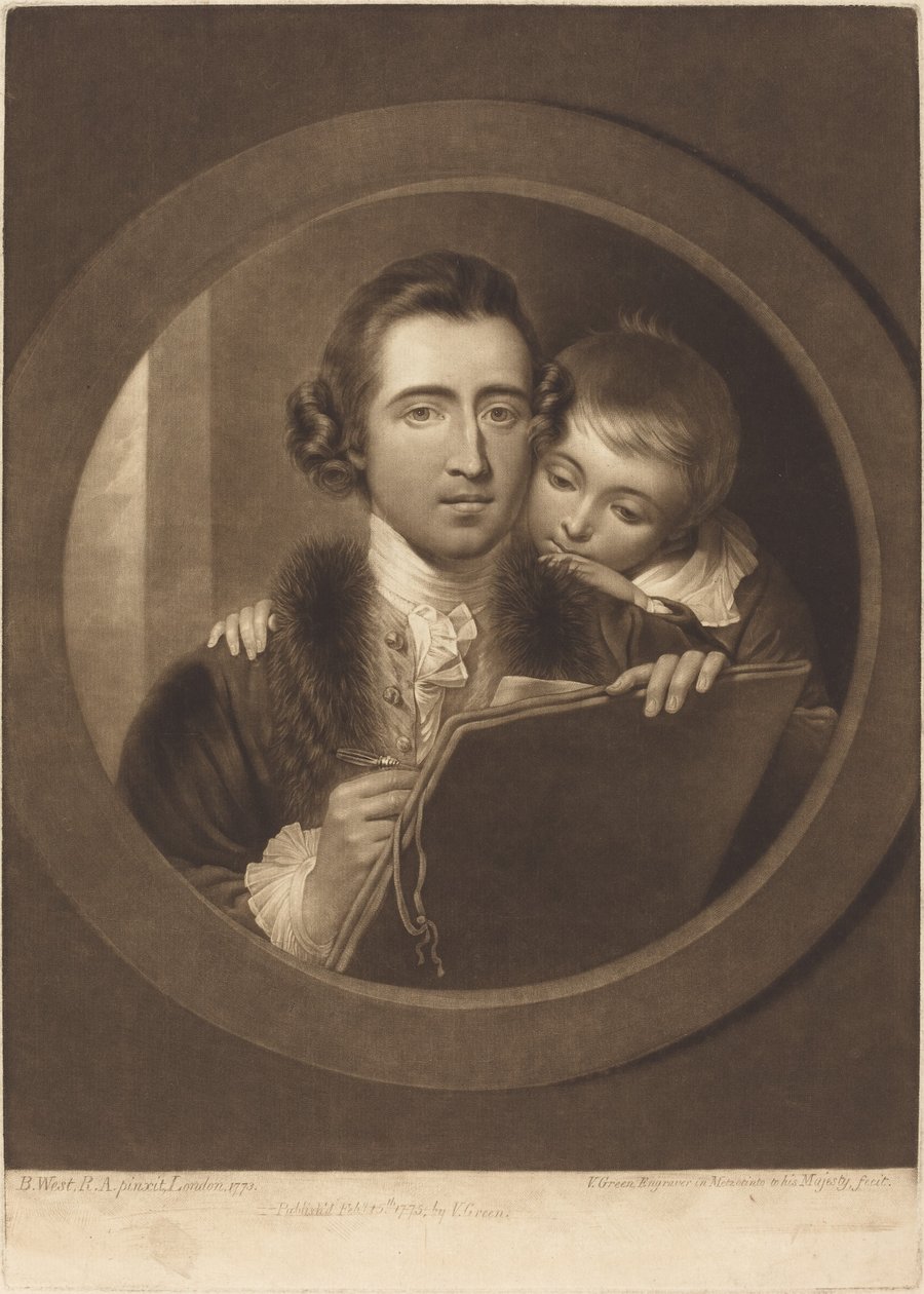 Benjamin West and His Son by Valentine Green after Benjamin West