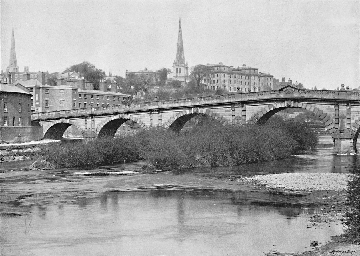 English Bridge, Shrewsbury by Valentine and Sons Ltd