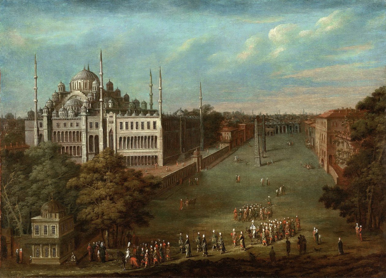 Procession of the Grand Vizier on the Hippodrome Square with the Sultan Ahmed Mosque, 1737 by Vanmour
